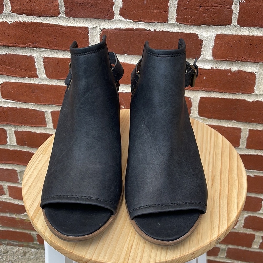 Black Peep Toe Bootie